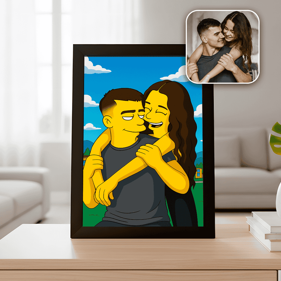 Quadro Cartoon Desenho Amarelo (feito com IA)