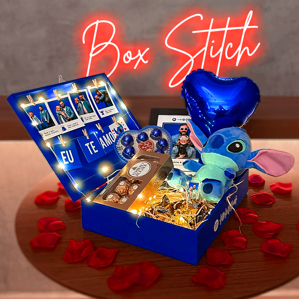 Cesta Romântica (Lilo & Stitch) + Quadro Spotify + Fotos Polaroid